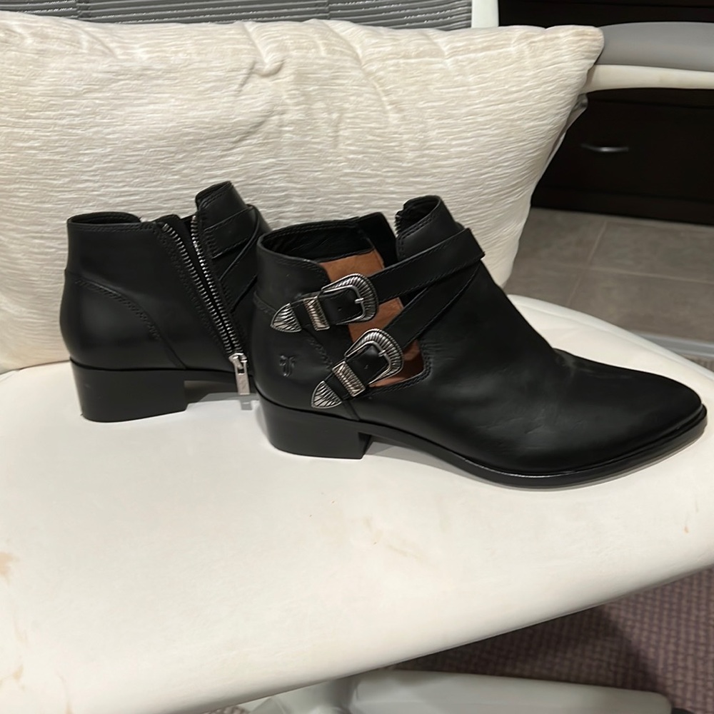 FRYE black booties size 8